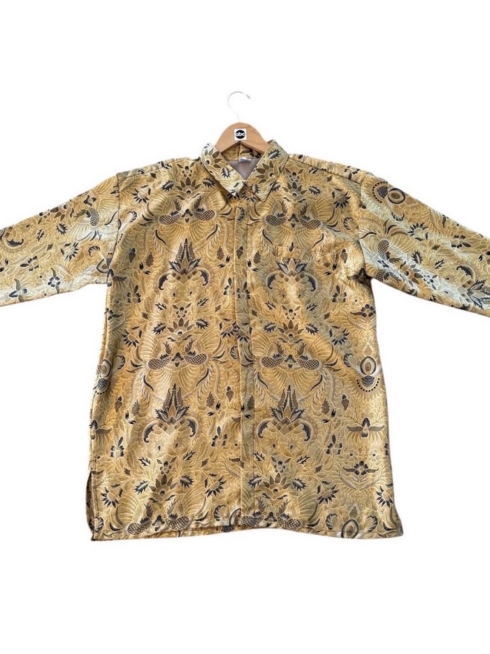 DK HAWAIIAN COLLECTION shirt men XL gold & black PRODUCTION-WORN TV Clothes